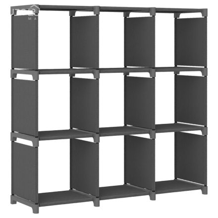 vidaXL 9 rekeszes szürke szövet bemutató polc 103 x 30 x 107,5 cm