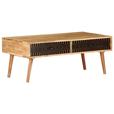 vidaXL tömör akácfa dohányzóasztal 100 x 50 x 39 cm