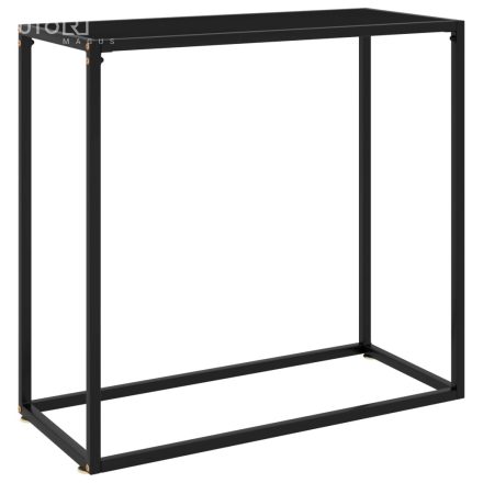 vidaXL fekete edzett üveg tálalóasztal 80 x 35 x 75 cm