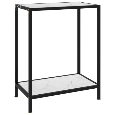 vidaXL fehér edzett üveg tálalóasztal 60 x 35 x 75 cm