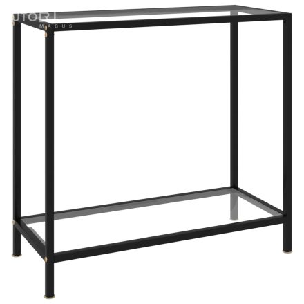 vidaXL átlátszó edzett üveg tálalóasztal 80 x 35 x 75 cm
