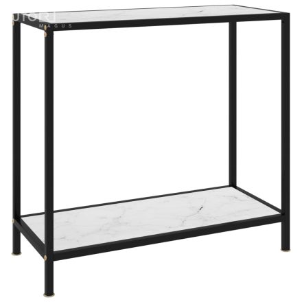vidaXL fehér edzett üveg tálalóasztal 80 x 35 x 75 cm
