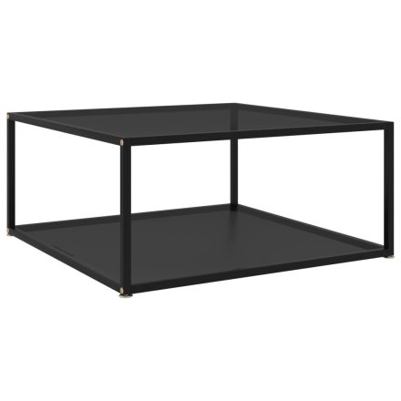 vidaXL fekete edzett üveg dohányzóasztal 80 x 80 x 35 cm