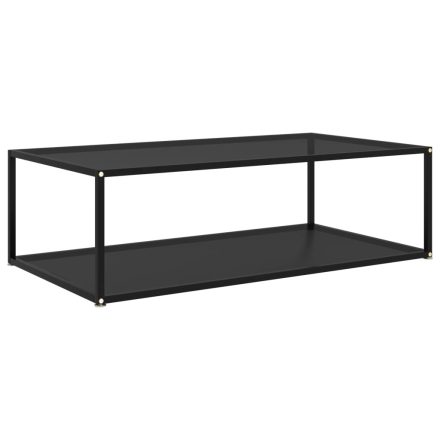 vidaXL fekete edzett üveg dohányzóasztal 120 x 60 x 35 cm