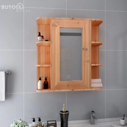vidaXL tölgyszínű MDF tükrös fürdőszobaszekrény 66 x 17 x 63 cm