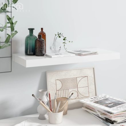 vidaXL magasfényű fehér MDF lebegő fali polc 60 x 23,5 x 3,8 cm