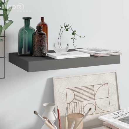 vidaXL magasfényű szürke MDF lebegő fali polc 40 x 23 x 3,8 cm