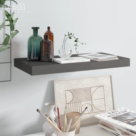vidaXL magasfényű szürke MDF lebegő fali polc 50 x 23 x 3,8 cm