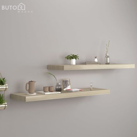 vidaXL 2 db kék MDF lebegő fali polc 90 x 23,5 x 3,8 cm