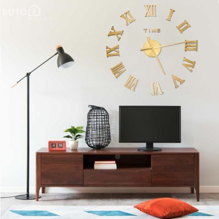 vidaXL aranyszínű modern 3D falióra 100 cm XXL