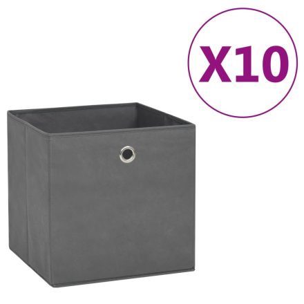 vidaXL 10 db szürke nem szőtt szövet tárolódoboz 28 x 28 x 28 cm