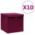 vidaXL 10 db sötétpiros fedeles tárolódoboz 28 x 28 x 28 cm