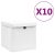 vidaXL 10 db fehér fedeles tárolódoboz 28 x 28 x 28 cm