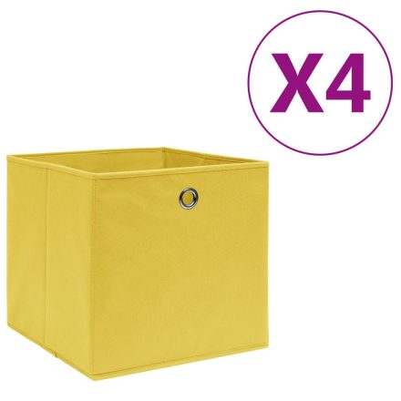 vidaXL 4 db sárga nem szőtt szövet tárolódoboz 28 x 28 x 28 cm