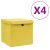 vidaXL 4 db sárga fedeles tárolódoboz 28 x 28 x 28 cm