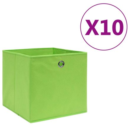 vidaXL 10 db zöld nem szőtt szövet tárolódoboz 28 x 28 x 28 cm