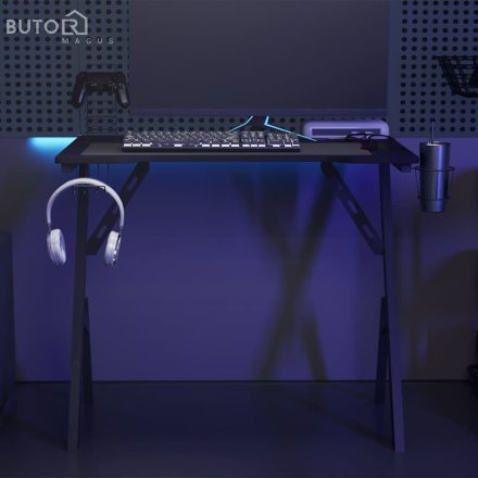vidaXL fekete Y-lábú gamer asztal 90 x 60 x 75 cm