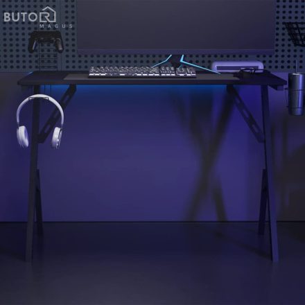 vidaXL fekete Y-lábú gamer asztal 110 x 60 x 75 cm