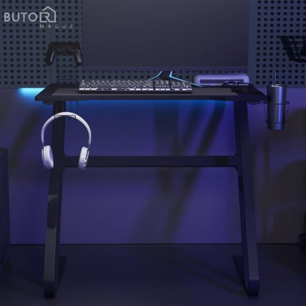 vidaXL fekete ZZ-lábú gamer asztal 90 x 60 x 75 cm