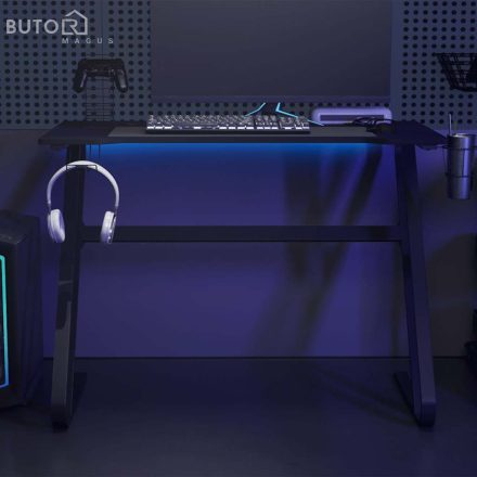 vidaXL fekete ZZ-lábú gamer asztal 110 x 60 x 75 cm