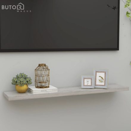 vidaXL betonszürke MDF lebegő fali polc 120 x 23,5 x 3,8 cm