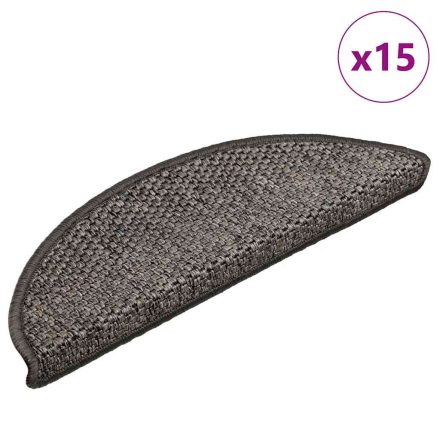 vidaXL 15 db szizál hatású barna bézs lépcsőszőnyeg 56 x 17 x 3 cm
