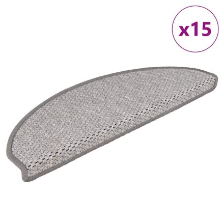 vidaXL 15 db szizál hatású platina öntapadó lépcsőszőnyeg 65x21x4 cm