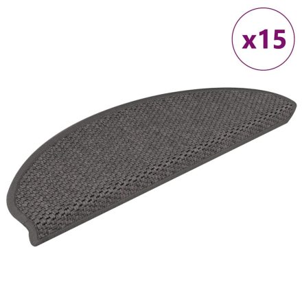 vidaXL 15 db szizál hatású ezüstszínű öntapadó lépcsőszőnyeg 65x21x4cm