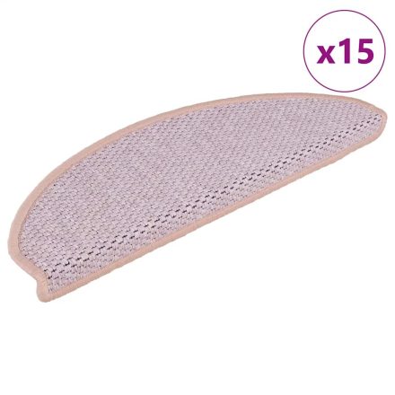 vidaXL 15 db szizál hatású rózsaszínű öntapadó lépcsőszőnyeg 65x21x4cm