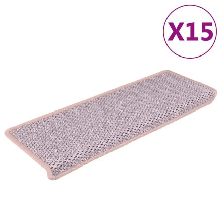 vidaXL 15 db szizál hatású rózsaszínű öntapadó lépcsőszőnyeg 65x21x4cm