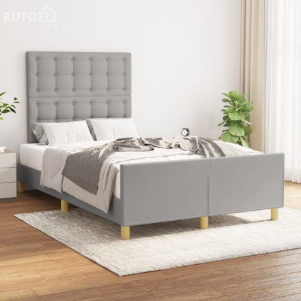vidaXL világosszürke szövet ágykeret matrac nélkül 120x190 cm