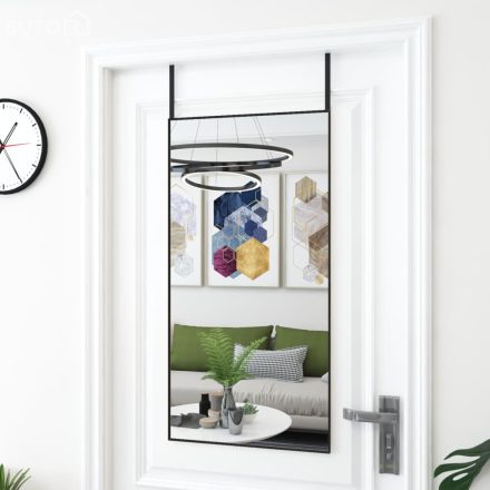vidaXL fekete üveg és alumínium ajtótükör 50x100 cm
