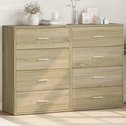 vidaXL 2 db sonoma tölgy színű szerelt fa tálalóasztal 60 x 31 x 84 cm