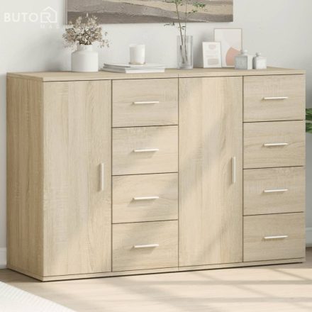 vidaXL 2 db sonoma tölgy színű szerelt fa tálalószekrény 59x39x80 cm