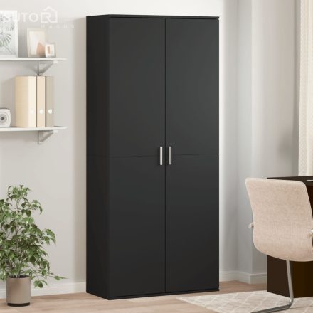 vidaXL fekete szerelt fa magasszekrény 80 x 35 x 180 cm