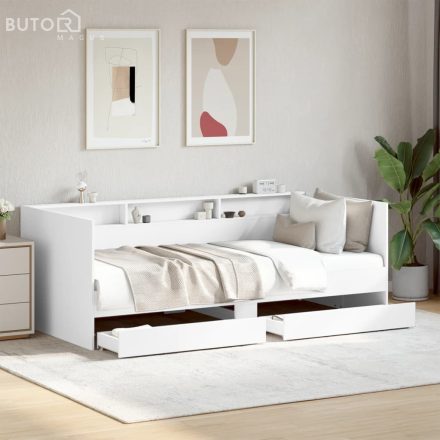 vidaXL fehér kanapéágy fiókkal matrac nélkül 90x190 cm