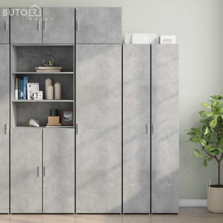 vidaXL betonszürke szerelt fa vékony tárolószekrény 50 x 42,5 x 225 cm