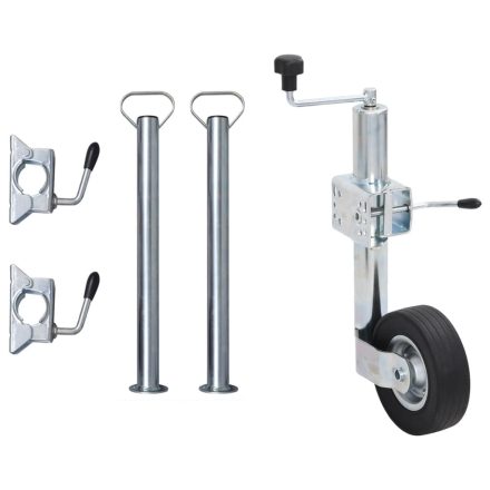 vidaXL utánfutó támasztókerék 2 tartócsővel 3 osztott bilinccsel 60 mm