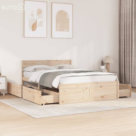 vidaXL tömör fenyőfa ágy matrac nélkül 140 x 190 cm