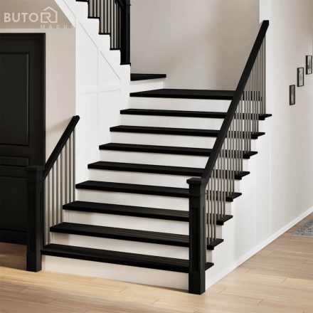 vidaXL lépcsőfokok 8 db Sötétbarna 110x25x2 cm tömör fa tölgyfa
