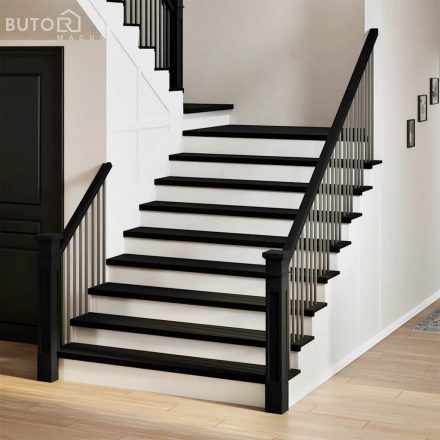 vidaXL lépcsőfokok 8 db Sötétbarna 120x30x2 cm tömör fa tölgyfa