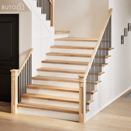 vidaXL 2 db tömör tölgyfa lépcsőfokok kezeletlen 110x25x2 cm