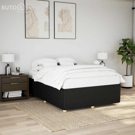 vidaXL fekete szövet ágykeret matrac nélkül 140 x 190 cm