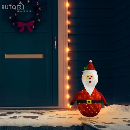 vidaXL dekoratív luxus szövet karácsonyi LED-es Mikulás figura 60 cm