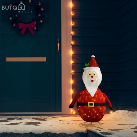 vidaXL dekoratív luxus szövet karácsonyi LED-es Mikulás figura 90 cm