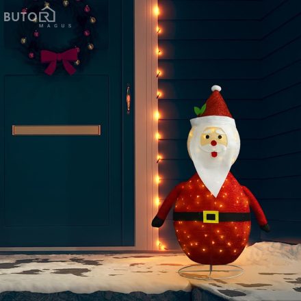 vidaXL dekoratív luxus szövet karácsonyi LED-es Mikulás figura 120 cm