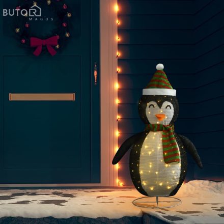 vidaXL dekoratív luxus szövet karácsonyi LED-es pingvinfigura 120 cm