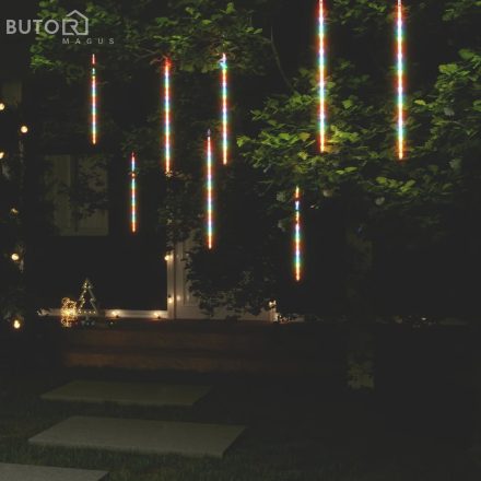 vidaXL 8 db 288 LED-es színes bel-/kültéri meteor fényfüzér 50 cm