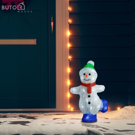 vidaXL LED-es akril karácsonyi hóemberfigura bel- és és kültérre 30 cm