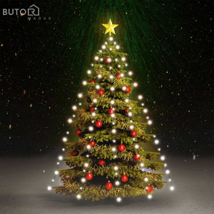 vidaXL 180 LED-es hideg fehér karácsonyi fényháló 180 cm